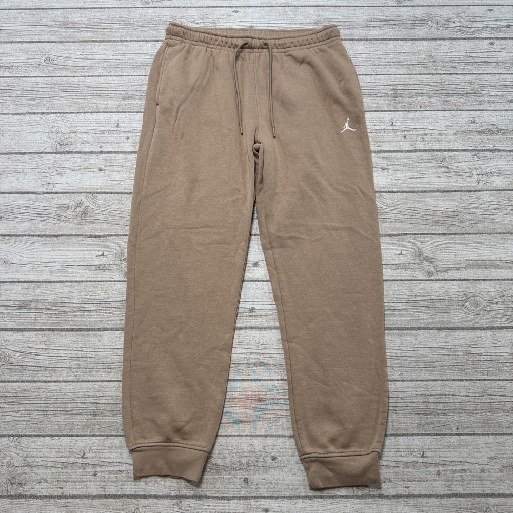 Air Jordan Essentials Joggers Men's Large Brown Jumpman Fleece Lined Activewear